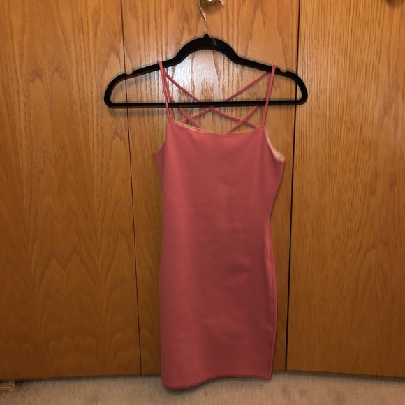 Pink Strappy Mini Body Con Dress - Picture 3 of 5